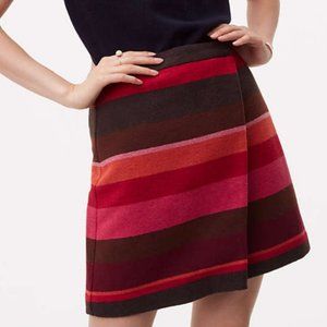 LOFT Striped Wrap Skirt